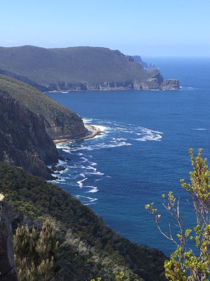 Cliff views on a hiking adventure in Tasmania for wellbeing and a 50th birthday adventure