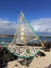Made from found nets and fishing lines #sculpture #Australia #art #creativity