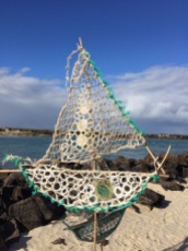 Made from found nets and fishing lines #sculpture #Australia #art #creativity